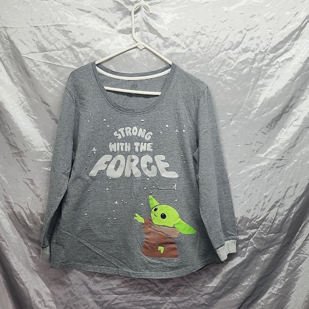 Disney Grogu Baby Yoda Strong With The Force Knit Top Womens XL